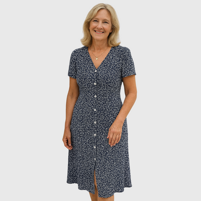 Cavell – Knyttekjole med feminin V-hals & Comfort Stretch™