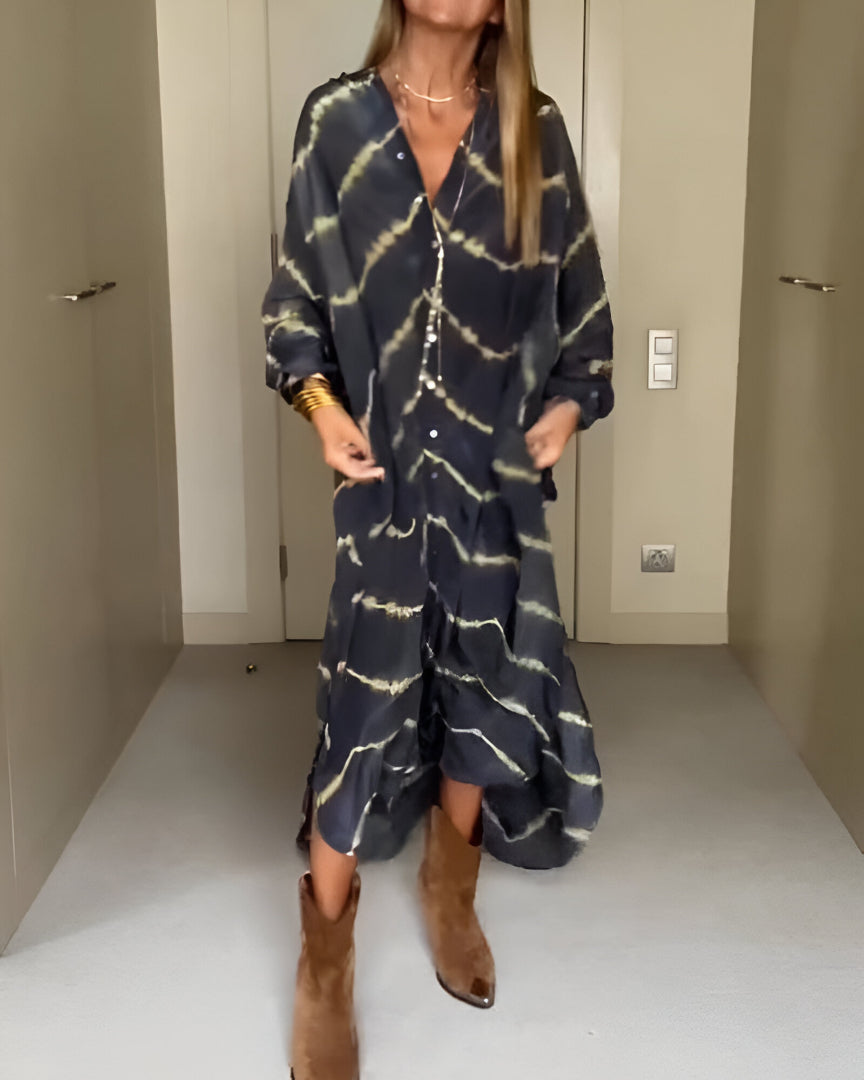 Julia – Boho stripete maxikjole™