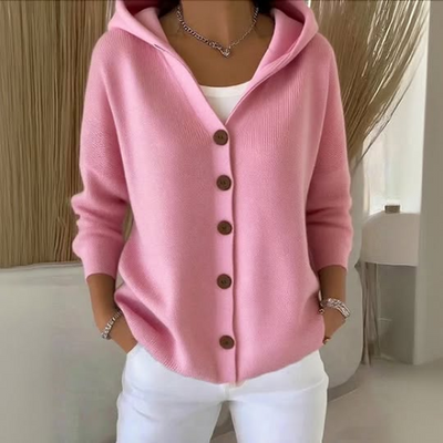 Nylah – Vest met capuchon en knopen