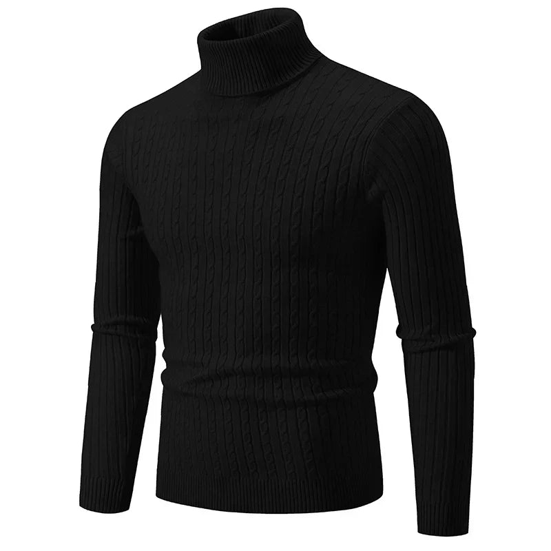 Enzo varm strikket genser med turtleneck For menn