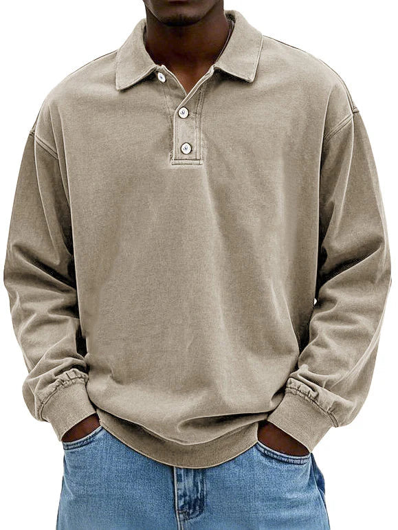 Matteo | Avslappet Langermet Polo for Herre™